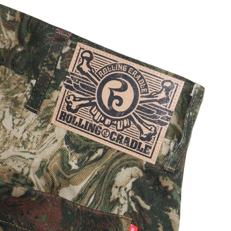 ROLLING CRADLE クロップドパンツ MARBLE WIDE CROPPED PANTS / CAMO