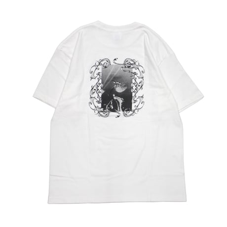 【月がさ】Tシャツ "Tsukigasa flower T-SHIRT" / WHITE