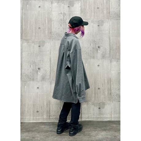 【SLEEPING TABLET】ビックネルシャツ "CRYPTO [ NEL PLAIN SHIRTS ]" / GRAY