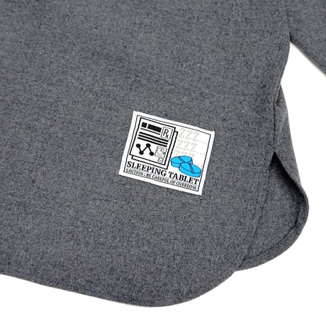 【SLEEPING TABLET】ビックネルシャツ "CRYPTO [ NEL PLAIN SHIRTS ]" / GRAY