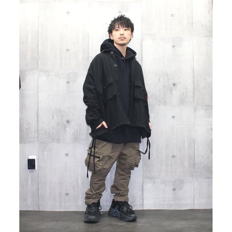 【VIRGOwearworks】ジャケット "Wide and loose shirts jacket" / BLACK