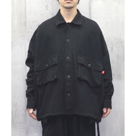 【VIRGOwearworks】ジャケット "Wide and loose shirts jacket" / BLACK