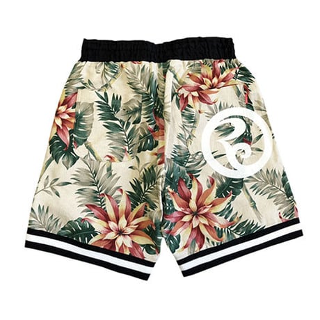 FLORAL SHORTS / WHITE