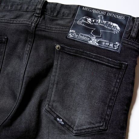 【VIRGOwearworks】 デニムパンツ "女神織denimes x VIRGOwearworks DAMAGE DENIM" / BLACK