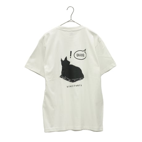 【STREET ARTS】 Tシャツ "おはよーねこTee" / WHITE