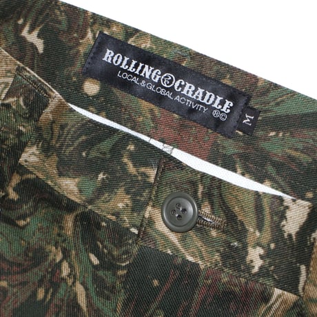 ROLLING CRADLE クロップドパンツ MARBLE WIDE CROPPED PANTS / CAMO