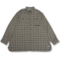 【SLEEPING TABLET】ビッグシャツ "CRYPTO [ CHECK SHIRTS ]" / BEIGE