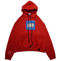 【SLEEPING TABLET】パーカ "SAD [ HOODED SWEAT ]" / RED
