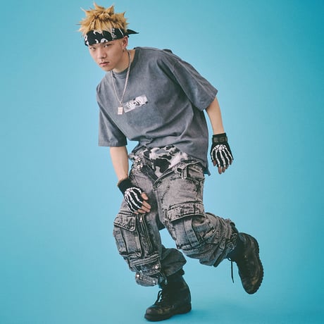 【GALFY】Tシャツ "ガルフィーカモボックスロゴ Tee" / BLACK