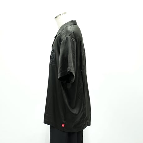 【VIRGOwearworks】 ボーリングシャツ "LUXE BOWLING SATIN SHIRT" / BLACK