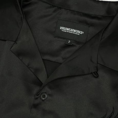 【VIRGOwearworks】 ボーリングシャツ "LUXE BOWLING SATIN SHIRT" / BLACK