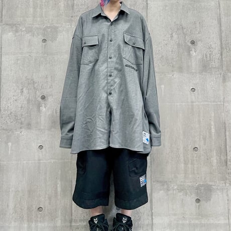 【SLEEPING TABLET】ビックネルシャツ "CRYPTO [ NEL PLAIN SHIRTS ]" / GRAY