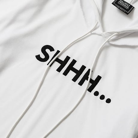 【SILLENT FROM ME】ロング丈パーカ "SHHH -Long Length Parka-" / WHITE