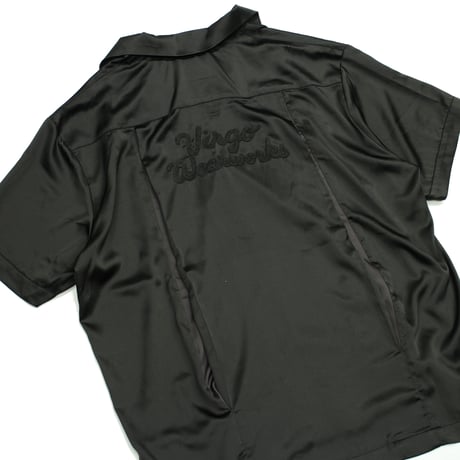 【VIRGOwearworks】 ボーリングシャツ "LUXE BOWLING SATIN SHIRT" / BLACK