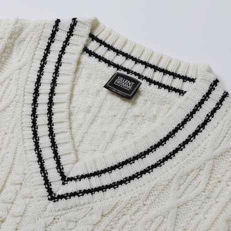 【SILLENT】セーター "VEIN -Cable Knit Sweater-" / WHITE