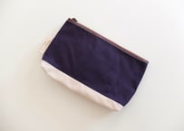 【内1500円寄付】ツーチョーポーチ（ネイビー×キナリ）