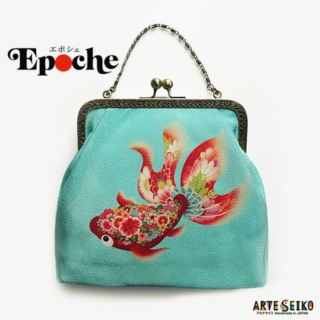 🌟2WAY Epocheエポシェ【赤金魚】本体内ポケット＋Pポーチ付オリジナルプリント&ハンドメイド少数販売品