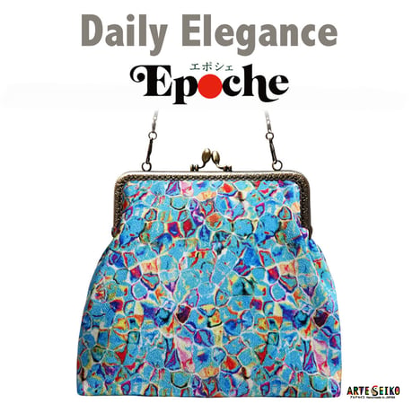 🌟2WAY Epocheエポシェ【Blue Cells 】本体内ポケット＋Pポーチ付 オリジナルプリント&ハンドメイド 少数販売品