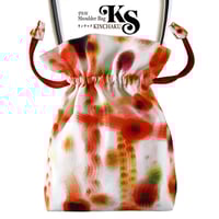 ラスト1点Amazon.co.jpにあります★2WAY KINCHAKU 【赤い余韻】[本体内ポケット＋Pポーチ付] オリジナルプリント&ハンドメイド少数販売品