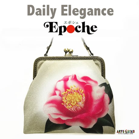 🌟2WAY Epocheエポシェ【つばきの想い】本体内ポケット＋Pポーチ付オリジナルプリント&ハンドメイド 少数販売品
