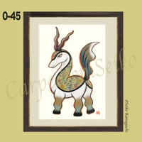 ⭐️ 0-45  手描き1点もの原画　太子サイズ額装済/国内送料込