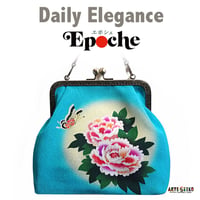 🌟2WAY Epocheエポシェ【Air Turquoise Blue】本体内ポケット＋Pポーチ付オリジナルプリント&ハンドメイド少数販売品