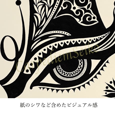 ⭐️S-13「ゆだね絵」手描き1点もの原画 オーダーサイズ額装済/国内送料込