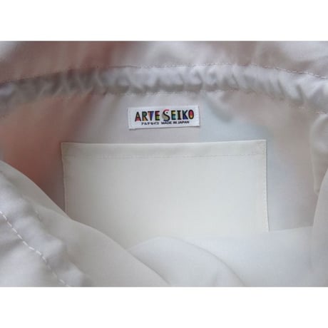 ★2WAY KINCHAKU【Blue Cells】本体内ポケット＋ Pポーチ付 オリジナルプリント ＆ハンドメイド少数販売品