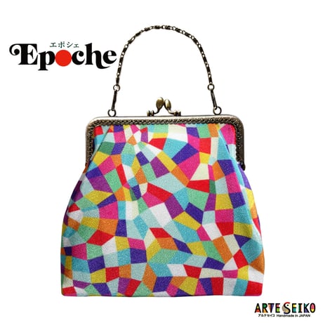 🌟2WAY Epocheエポシェ【Boujour Vivia!】本体内ポケット＋Pポーチ付 オリジナルプリント&ハンドメイド 少数販売品