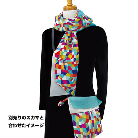 No.27 KSB★2WAY  KINCHAKU  【Bonjour, Vivia!】 本体内ポケット＋ Pポーチ付オリジナルプリント ＆ハンドメイド少数販売品