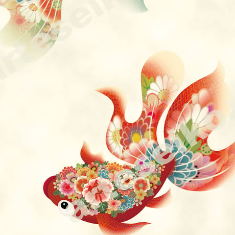 🌟【金魚の夢】古色2ひき/ 限定50枚/ジークレ（デジタルリトグラフ）