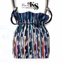 ★2WAY KINCHAKU 【Mineral Bubbles鉱物の泡】[本体内ポケット＋Pポーチ付] オリジナルプリント&ハンドメイド少数販売品