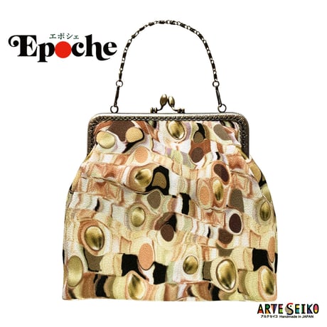 🌟2WAY Epocheエポシェ【Gold Marble】本体内ポケット＋ Pポーチ付 オリジナルプリント ＆ハンドメイド少数販売品