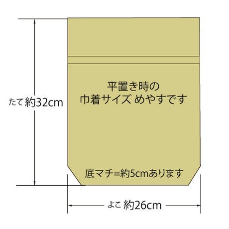 🌟2WAY KINCHAKU【 Panier パニエ】本体内ポケット＋ Pポーチ付 オリジナルプリント ＆ハンドメイド少数販売品