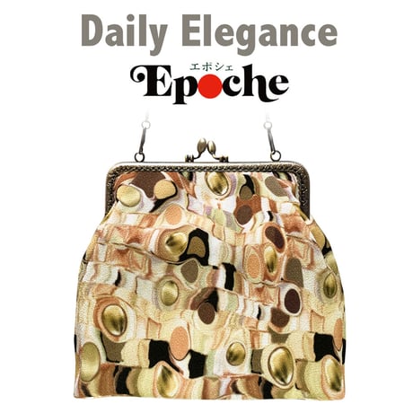 🌟2WAY Epocheエポシェ【Gold Marble】本体内ポケット＋ Pポーチ付 オリジナルプリント ＆ハンドメイド少数販売品