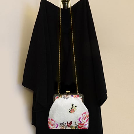 🌟2WAY Epocheエポシェ【花てふてふ】本体内ポケット＋Pポーチ付オリジナルプリント&ハンドメイド 少数販売品