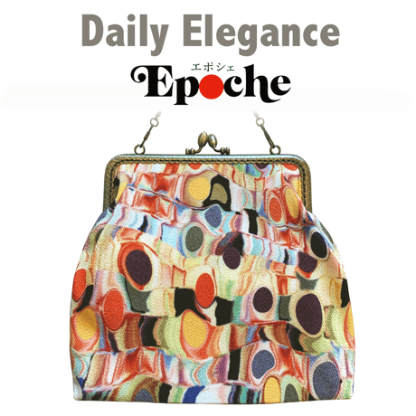🌟2WAY Epocheエポシェ【マーブル A】本体内ポケット＋Pポーチ付 オリジナルプリント&ハンドメイド 少数販売品
