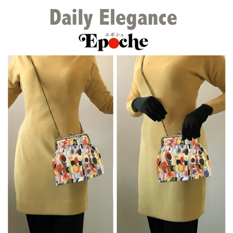 🌟2WAY Epocheエポシェ【マーブル A】本体内ポケット＋Pポーチ付 オリジナルプリント&ハンドメイド 少数販売品