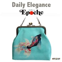🌟2WAY Epocheエポシェ【黒金魚】本体内ポケット＋Pポーチ付オリジナルプリント&ハンドメイド 少数販売品