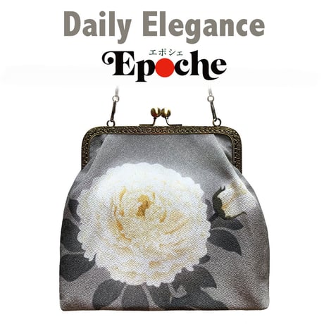 🌟2WAY Epocheエポシェ【芍薬 ｼｬｸﾔｸ】本体内ポケット＋ Pポーチ付 オリジナルプリント ＆ハンドメイド少数販売品