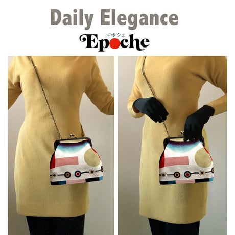 🌟2WAY Epocheエポシェ【ハーモニー】本体内ポケット＋Pポーチ付オリジナルプリント&ハンドメイド 少数販売品
