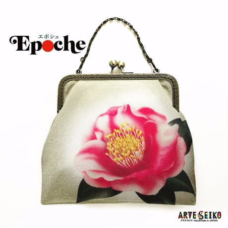 🌟2WAY Epocheエポシェ【つばきの想い】本体内ポケット＋Pポーチ付オリジナルプリント&ハンドメイド 少数販売品