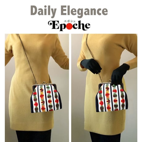 🌟2WAY Epocheエポシェ【Nana】本体内ポケット＋Pポーチ付オリジナルプリント&ハンドメイド 少数販売品