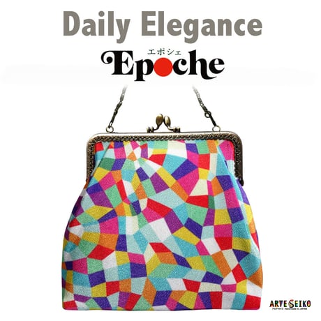 🌟2WAY Epocheエポシェ【Boujour Vivia!】本体内ポケット＋Pポーチ付 オリジナルプリント&ハンドメイド 少数販売品