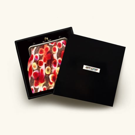🌟2WAY Epocheエポシェ【Red Marble】本体内ポケット＋ Pポーチ付 オリジナルプリント ＆ハンドメイド少数販売品
