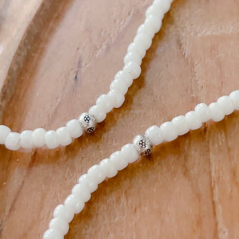 カレンシルバービーズネックレス⭐︎ホワイト | smaaile market