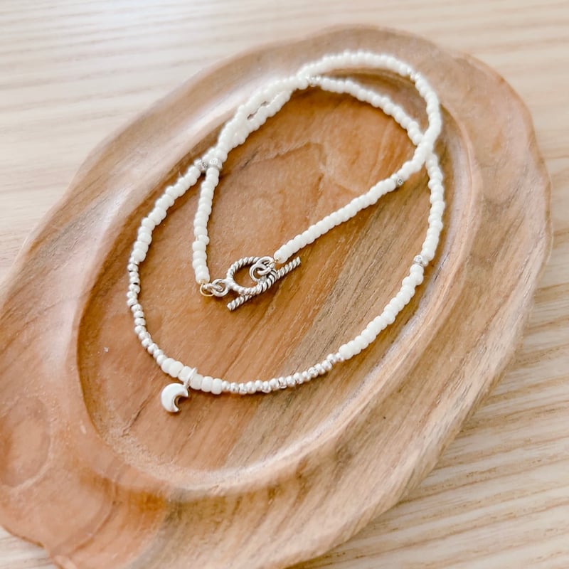 カレンシルバービーズネックレス⭐︎ホワイト | smaaile market