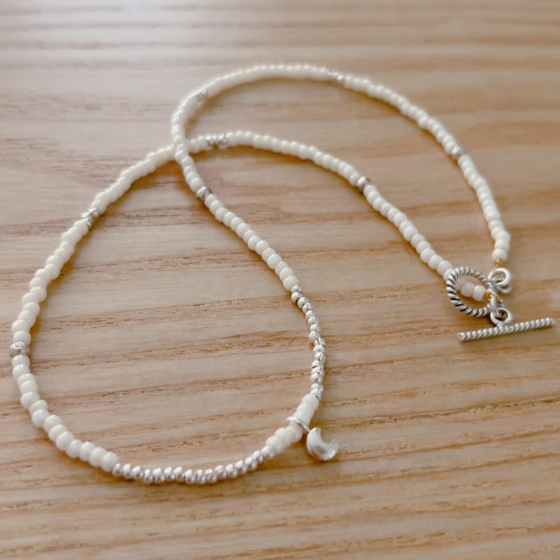 カレンシルバービーズネックレス⭐︎ホワイト | smaaile market