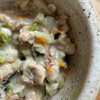 みぃご飯：鯖とハトムギのとろっと煮