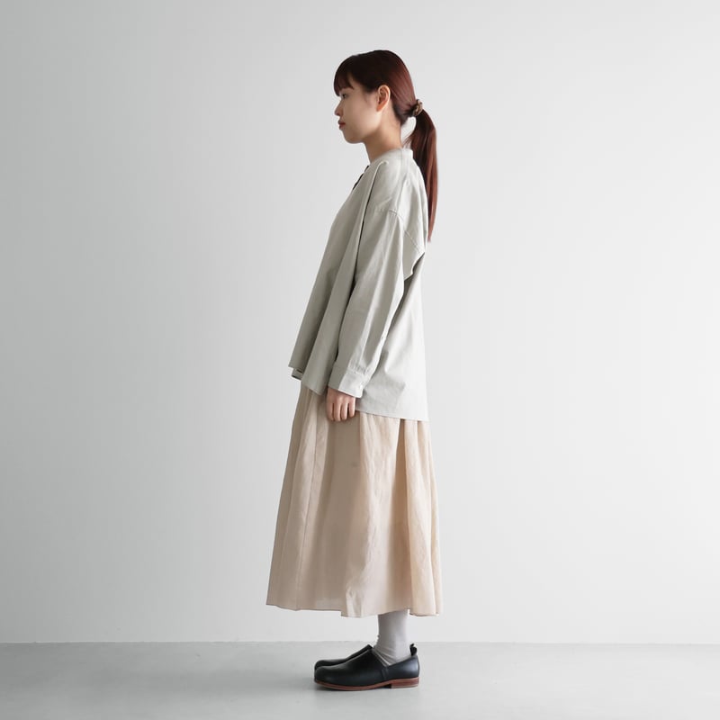 ウォッシャブルウールロングスカート（グレージュ）【レディス